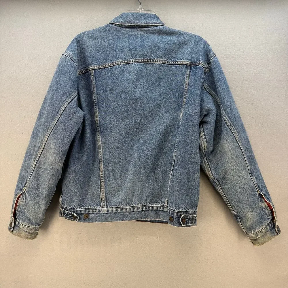 Levi's Signature Denim Jacket Men's L Standard Trucker Flannel Lined Vintage VTG - Picture 2 of 13